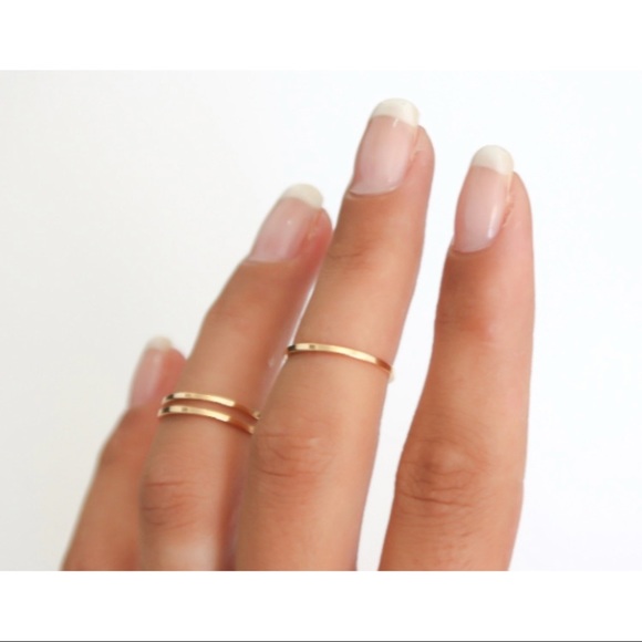 NWOT- Express Gold Midi Ring Set - Picture 2 of 16
